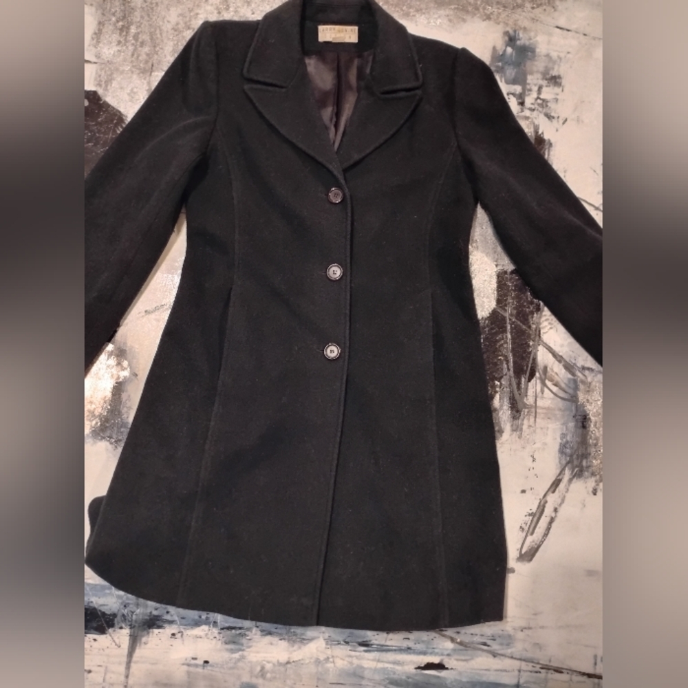 Larry Levine Vintage Designer Wool Full Length Outercoat Size 8